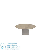 СТОЛ CONIX КРУГЛЫЙ Ø 120 СМ ВЫСОКИЕ НОЖКИ ДЛЯ ЗАЛОВ БЕТОН ЦЕМЕНТ СЕРЫЙ - СТОЛЕШНИЦА КЕРАМИЧЕСКАЯ TERRA SABBIA Royal Botania