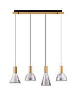 Triac Dimmable Brass Gold Metal Base Top Smokey & Sand White Glass LED 27Watt 220-240Volt 640Lm IP20 3000K L:87 W:17 H:150 cm
