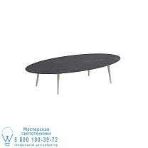 ВЫСОКИЙ СТОЛ STYLETTO LOUNGE 250X130CM АЛЮМИНИЕВЫЕ НОЖКИ ГРИБНАЯ КЕРАМИЧЕСКАЯ СТОЛЕШНИЦА NERO MARQUINA Royal Botania