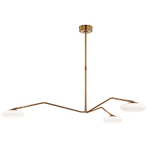 Brindille Extra Large Three Light Chandelier мягкая латунь с белым стеклом