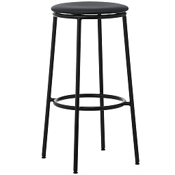 506098 Normann Copenhagen Circa барный стул с кожаным сиденьем черного цвета