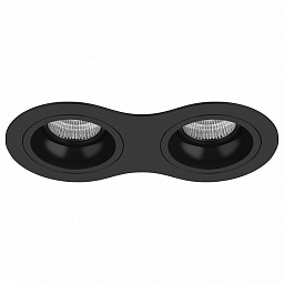 D6270707 Lightstar Domino встраиваемый потолочный светильник в черном корпусе