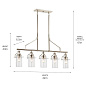 Everett 42" 5 Light Linear Chandelier with Clear Glass Polished Nickel люстра 52379PN Kichler — фото 2