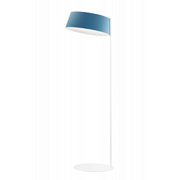 8100 Stilnovo Oxygen напольный LED-светильник с голубым плафоном и изогнутой стойкой