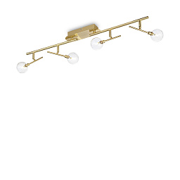 200354 Ideal lux Maracas настенно-потолочный светильник с четырьмя стеклянными плафонами на латунной планке