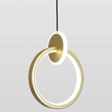 подвесной кольцевой светильник с золотистым ободом и равномерным свечением