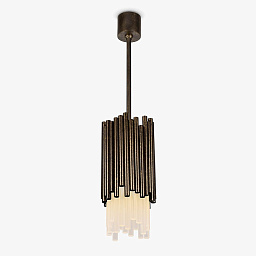 CL109-PEN Bella Figura Battersea подвесной светильник-колонна с продольными ламелями и нижним рассеивателем
