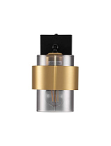 Smokey Glass Sandy Black & Brass Gold Metal LED E27 1x12Watt 100-240Volt IP20 Bulb Excluded L:10 W:20 H:17 cm