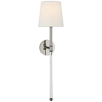Camille Large Tail Sconce полированный никель с льняным абажуром