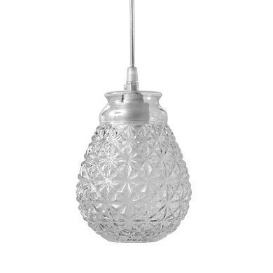 подвесной светильник с прозрачным стеклянным плафоном каплевидной формы