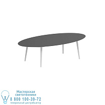 НИЗКИЙ ОБЕДЕННЫЙ СТОЛ STYLETTO 250X130CM АЛЮМИНИЕВЫЕ НОЖКИ БЕЛАЯ КЕРАМИЧЕСКАЯ СТОЛЕШНИЦА ЧЕРНЫЙ Royal Botania