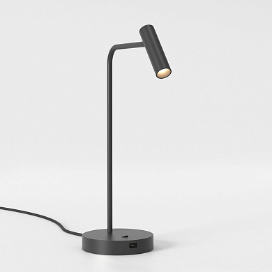 настольная лампа с USB C портом и поворотным цилиндрическим модулем матовый чёрный