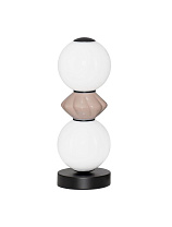 Touch Dimmable Mocha Ceramic & Opal Glass Matt Black Metal Base LED 12Watt 220-240Volt 720Lm IP20 3000K Cable Length: 195cm D:12 H:33.5cm