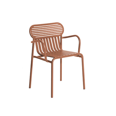 M0740313 WEEK-END Petite Friture Обеденный стул с подлокотниками садовый металлический терракотовый