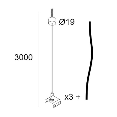 30710 0040 B Delta Light OPTIONS Inf40 Sq 320/360 - Подвесной комплект 3,0M