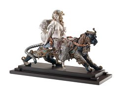 Фарфоровая скульптура вакханки на пантере Bacchante on a Panther Lladro, лимитированная серия 01001949