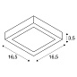 SLV 1004704 SENSER 18 SQUARE светильник накладной 13Вт с LED 4000K, 880лм, CRI90