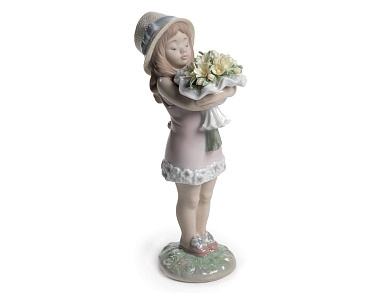 фарфоровая фигурка девочки с птицей