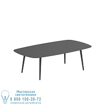 НИЗКИЙ ОБЕДЕННЫЙ СТОЛ STYLETTO 220x120CM АЛЮМИНИЕВЫЕ НОЖКИ АНТРАЦИТОВАЯ КЕРАМИЧЕСКАЯ СТОЛЕШНИЦА ЧЕРНЫЙ Royal Botania