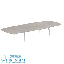 ВЫСОКИЙ СТОЛ STYLETTO 300X120CM, АЛЮМИНИЕВЫЕ НОЖКИ, БЕЛАЯ КЕРАМИЧЕСКАЯ СТОЛЕШНЯЯ CEMENTO LUMINOSO Royal Botania
