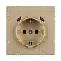 061815 Arlight Механизм розетки с USB зарядкой SCT-NOBE-MUCC-SFPL-GD (230 В, 16A) — фото 1