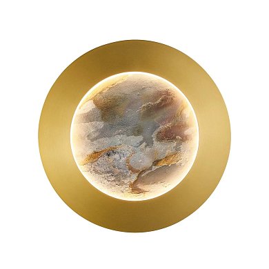 Бра Favourite Lago 4597-1W — круглое бра 300 мм из зелёного песчаника на латунной основе