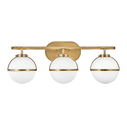 HK-HOLLIS3-O-HB-BATH Hinkley Hollis трехплафонный настенный светильник с шарообразными прозрачными стеклянными плафонами