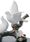 1008422 Lladro Blossoms фарфоровая композиция с цветущими ветками на круглой подставке — фото 1