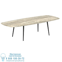 STYLETTO СТАНДАРТНЫЙ ОБЕДЕННЫЙ СТОЛ 300X120CM АЛЮМИНИЕВЫЕ НОЖКИ АНТРАЦИТОВАЯ КЕРАМИЧЕСКАЯ СТОЛЕШНЯ TRAVERTINO Royal Botania
