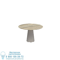 СТОЛ CONIX КРУГЛЫЙ Ø 120CM НОЖКИ БЕТОН ЦЕМЕНТ СЕРЫЙ - СТОЛЕШНИЦА CERAMIC TRAVERTINO Royal Botania