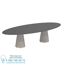СТОЛ CONIX ELLIPSE 320X140 НОЖКИ БЕТОН ЦЕМЕНТ СЕРЫЙ - СТОЛЕШНИЦА СТОЛА КЕРАМИЧЕСКАЯ ЧЕРНАЯ Royal Botania