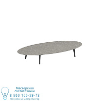 НИЗКИЙ СТОЛ STYLETTO LOUNGE 250X130CM, АЛЮМИНИЕВЫЕ НОЖКИ, АНТРАЦИТОВАЯ КЕРАМИЧЕСКАЯ СТОЛЕШНИЦА CEPPO DOLOMITICA Royal Botania