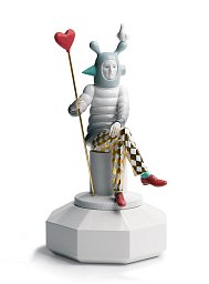 Фарфоровая скульптура влюблённого с красным сердцем The Lover II Lladro, дизайн Jaime Hayon 01007253