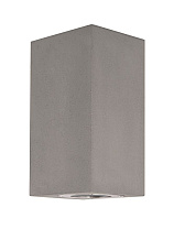 Gray Cement & Glass Diffuser LED GU10 2x10 Watt IP65 100-240 Volt Bulb Excluded Light Up & Down L: 8.6 W: 10 H: 18 cm