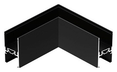 угловой L-образный соединитель для треков накладных flat чёрного цвета для магнитного шинопровода