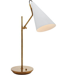 ARN3010HAB-WHT Visual Comfort Clemente настольная лампа с конусным абажуром на латунной стойке