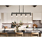 Eastmont 5 Light Linear Chandelier Black  and Walnut Wood люстра 52404BK Kichler — фото 3