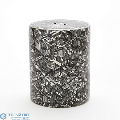 City Scape Garden Stool-Black/Silver Global Views стул