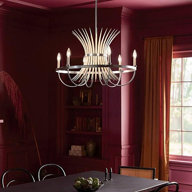 Baile 6 Light Chandelier Greige and Brushed Nickel люстра 52458NI Kichler