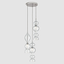 Spindle Pendant - Polished Nickel, 3 Drop Cluster полированный никель