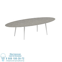 ОБЕДЕННЫЙ СТОЛ STYLETTO STANDARD 320X140CM, АЛЮМИНИЕВЫЕ НОЖКИ, БЕЛАЯ КЕРАМИЧЕСКАЯ СТОЛЕШНЯ CEPPO DOLOMITICA Royal Botania
