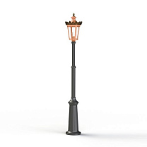 Louvre N° 9; one-piece clear glass E27 105W; Patined lacquered copper