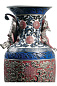 1001954 Lladro Oriental Vase фарфоровая ваза красного цвета с декоративным рисунком — фото 3