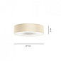 PLSKI070E27MABC Axolight Skin 70 PL Ceiling lamp with lampshade in eco кожа белый; коричневый — фото 3
