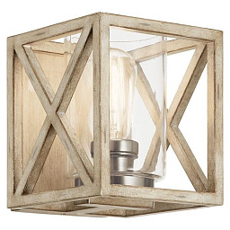 Moorgate 7" 1 Light Wall Sconce with Clear Glass Distressed Antique White настенный светильник 55063DAW Kichler