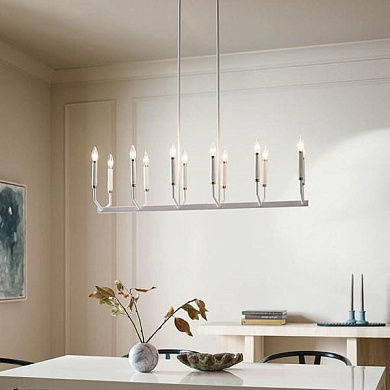 Armand 42.75" 12 Light Linear Chandelier in a White Finish люстра 52350WH Kichler