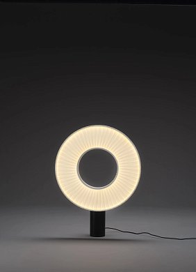 Настольная лампа Iris Table 40 DCW éditions, белый диск, корпус чёрный матовый IRIS T 40 2700K
