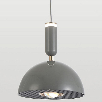 подвесной светильник с полусферическим плафоном в графитовом оттенке