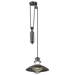 4164/1A Odeon Light Dante подвесной светильник с металлическим абажуром на штанге коричневого цвета