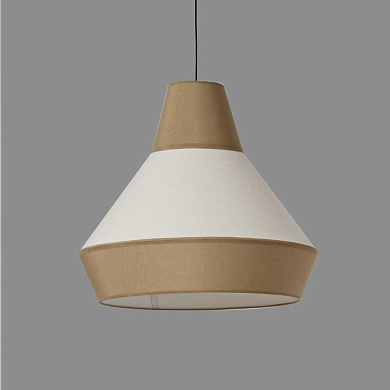 подвесной светильник с деревянной вставкой и матовым белым корпусом